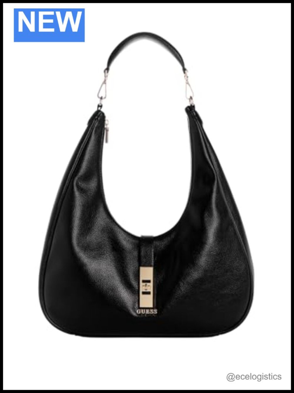 GUESS Brooke Hobo Shoulder Bag Faux Leather Gold Hardware